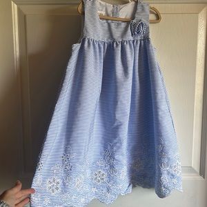 5t Bonnie Jean blue striped dress